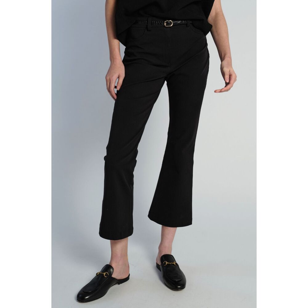 SAINTART Preston Stretch Flare Crop Pant Black NWOT‎ Sz 6